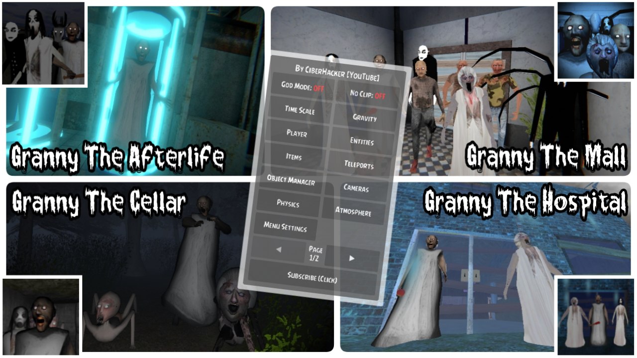 Pack №7: Granny The Afterlife/Mall/Hospital/Cellar - MOD MENU APKs